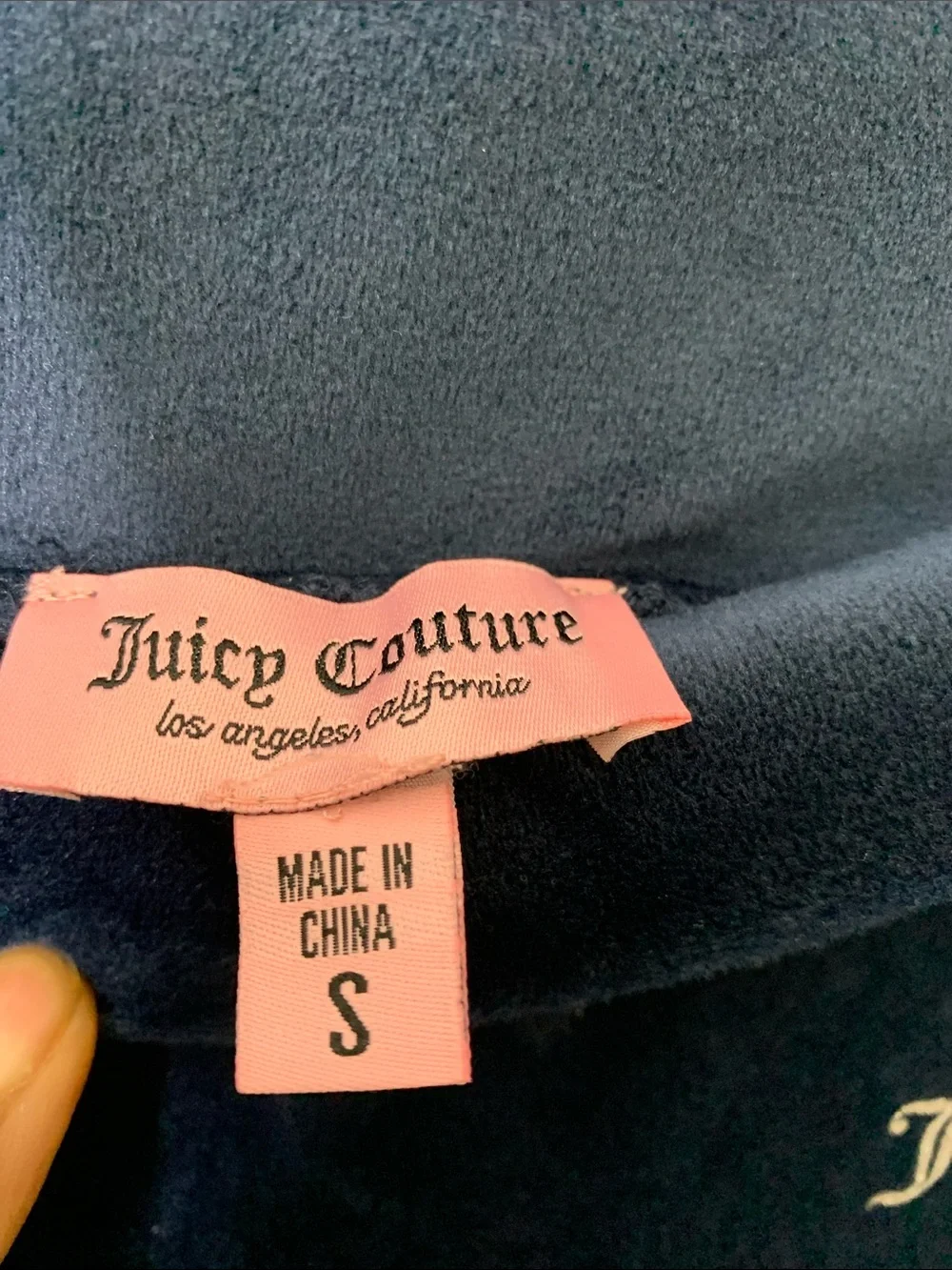 Navy Juicy Couture Navy Velour Hoodie & Wide-Leg Pants Set
